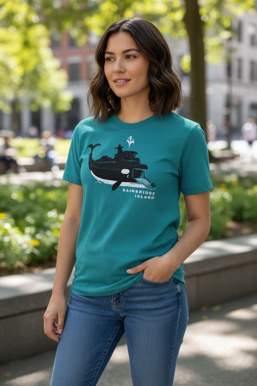 Bainbridge Island Orca Ferry Short Sleeve Shirt (Adult)